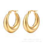 Glossy Hollow Earrings Gold MS-002