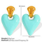 Blue Epoxy Gold Earrings
