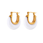 round Acrylic Earrings-White