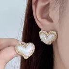 Mermaid Love Heart Earrings-Gold/1.3*1.1cm