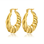 Plum Pattern Hollow Earrings Gold MS-24