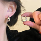 38# oval silver ear buckle