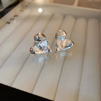 71# Silver Needle-Silver Love Heart (Real Gold Plating)