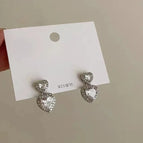 40# Crystal Love Heart Stud Earrings
