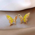 Gradient citrine butterfly earrings