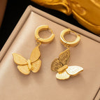 32 [Ag3038] Butterfly Earrings Gold