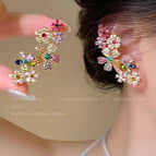 Colored Diamond Flower Earrings