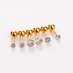 Gold / White Diamond Three Pairs