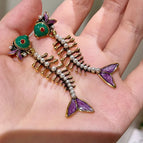 2508223A Gold Fishbone Earrings