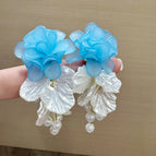 Camellia Pendant Pearl Petal Stud Earrings