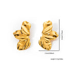 Titanium Steel Wrinkled Wing Ear Studs