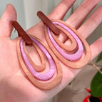 2507102B Pink Purple Multi-layered Oval (S925 Silver Needle)