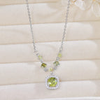Olive green square necklace