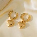 Qyg3050 Peach Heart Earrings Gold