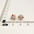 Color Zirconium Little Flower-Silver Needle