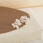 【1586】 Silver Butterfly Knot Mosquito Coil Ear Clips