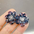 Style Elegant Diamond-Studded Flower Earrings