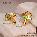 NMSE-J721-1 Green Diamond Stud Earrings