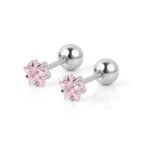 Steel Color Pentagram Pink Zirconium / 0.8*6*4 * 4mm