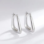 Triangle Hollow Earrings Steel Color MS-002 / 18K