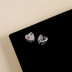 Color Zirconium Love Ear Clip-Copper pin