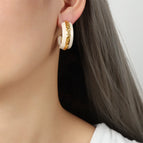 F126-White Colored Glaze Earrings