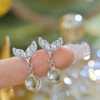 White Fishtail Earrings