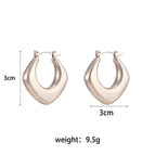 Hollow Metal Diamond Stainless Steel Earrings-Silver