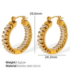 Eh843weg White Zirconium Gold Earrings