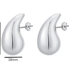 Water Drop Hollow Large Earrings Steel Color Cp-yz129lv-hb / 18K