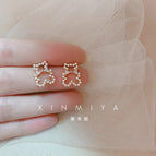 Bear ball earrings