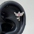 A1074 Pink Heart Wings Key