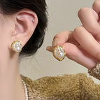 12# Silver Needle-Gold/1.3*1.1cm-Style One Pearl