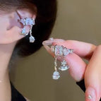 Tassel zircon ear cuff/pair