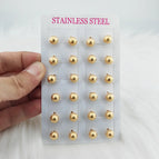 8mm / Gold / 1 Pack of 12 Pairs