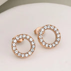 White Stone / Rose Gold / 1 Pair/Package
