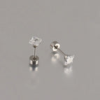 Silver Twisted Cake / 4mm Pair