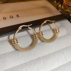 19# Ear Clip-Golden-Circle-Small Size (Openwork Circle)