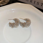 48# Silver Needle-Silver Scale Twisted C- Shaped (Real Gold Plating)