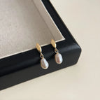 Drop-Shaped Pearl-Silver Needle