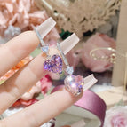 Earrings 0078 Pink diamond