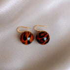 5# Ear Hook-Dark Coffee Leopard Print