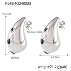 F145-Steel Black Glaze Earrings