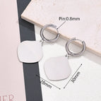30x28mm / Large Light Gold Fat Drop-Shaped Earrings (Steel Color) / 1 Pair/Package