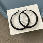 0607 Black Spray Paint Earrings 925 Silver Needle 4.5cm