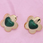 Flower Green Heart Gold