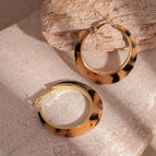 13#Silver Needle-Leopard Print Resin Earrings