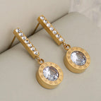 Round Roman Numerals / Gold / 1 Pair/Package