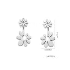 Sunflower Flower Earrings-Silver