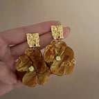 20# Silver Needle-Maillard Flower Eardrops